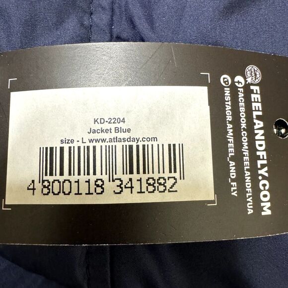 Feel & Fly Streetwear Mens Jacket Windbreaker Navy L NWT bv - Picture 7 of 8